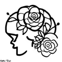 dissociative identity disorder brain with flower tattoo design idea