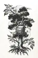 welding and tree growing tattoo design idea