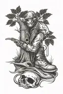 welding and tree growing tattoo design idea