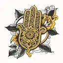 hamsa symbol tattoo design idea