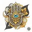 hamsa symbol tattoo design idea