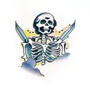skeleton on a motorcycle tattoo design idea
