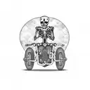 skeleton on a motorcycle tattoo design idea