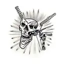 skeleton on a motorcycle tattoo design idea