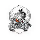 skeleton on a motorcycle tattoo design idea