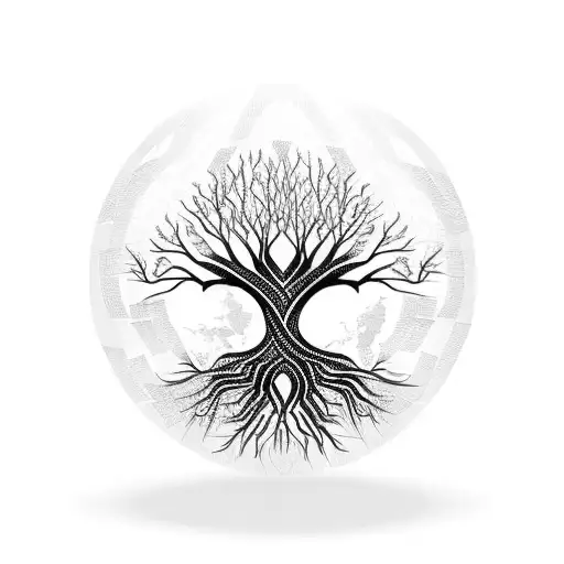Tree of life in a globe tattoo design idea