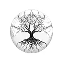 Tree of life in a globe tattoo design idea