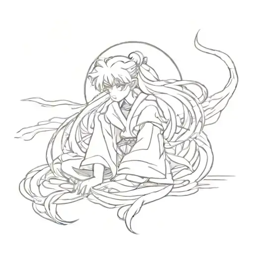Inuyasha y lirios de la muerte  tattoo design idea