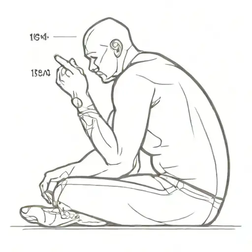 weight loss for man sitting tattoo design idea