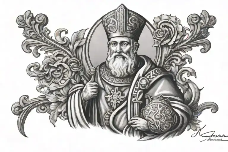 Saint Nicholas of Myra tattoo design idea