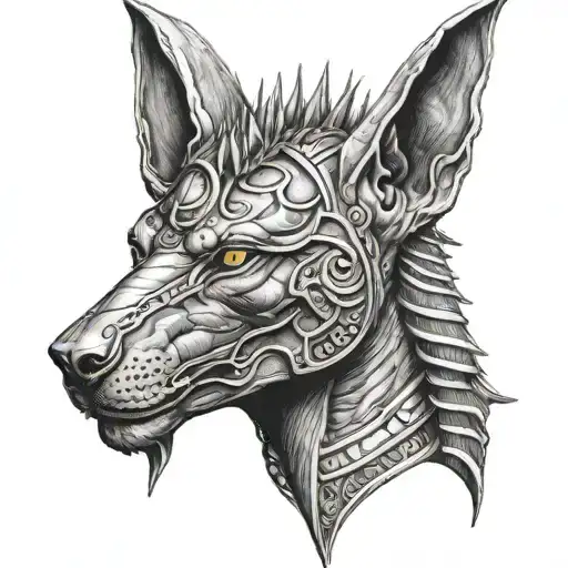 anubis egiptian god tattoo design idea
