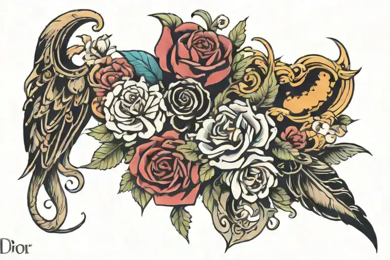 Dior amor  tattoo design idea