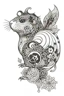 hieroglyphics and hexagons royal guinea pig tattoo design idea