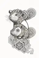hieroglyphics and hexagons royal guinea pig tattoo design idea