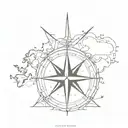 compass world map tattoo design idea