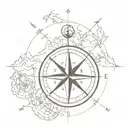compass world map tattoo design idea
