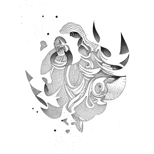  silhouette of lake Garda tattoo design idea