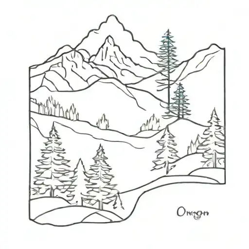 Oregon landscape tattoo design idea