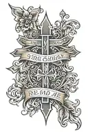 names on cross made tattoo design idea