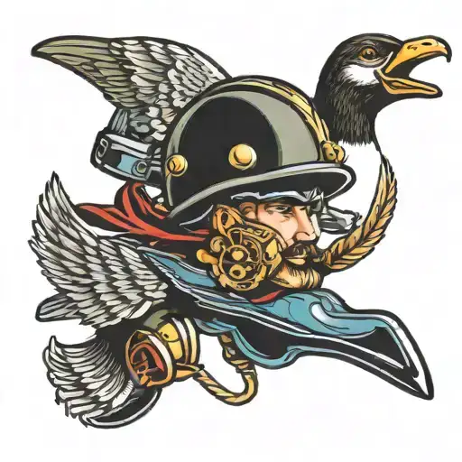 goose and maverick flight helmets tattoo design idea