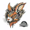 Suffed rabbit torn apart with scissors tattoo design idea