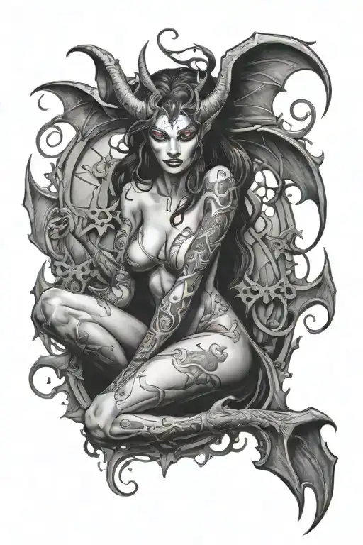 succubus rising tattoo design idea