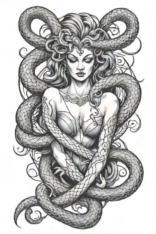 lilith tattoo with snakes tattoo design idea