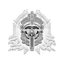 aztec coatlicue  tattoo design idea