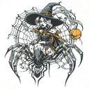spider witch tattoo design idea