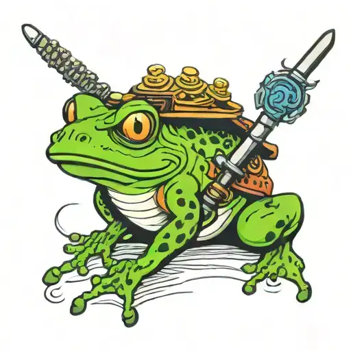 samurai frog tattoo design idea