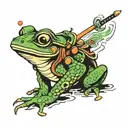 samurai frog tattoo design idea