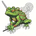 samurai frog tattoo design idea