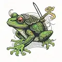 samurai frog tattoo design idea