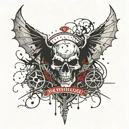 Avenged Sevenfold Deathbat logo tattoo design idea
