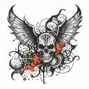 Avenged Sevenfold Deathbat logo tattoo design idea