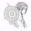 itachi uchiha sharingan and susano half of itachi's tattoo design idea