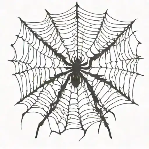 spider hanging form a single web, gothic tattoo design idea