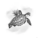 sea turtle  tattoo design idea