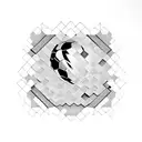 A blackwork tattoo of a soccer ball breaking through a brick wall tattoo design idea