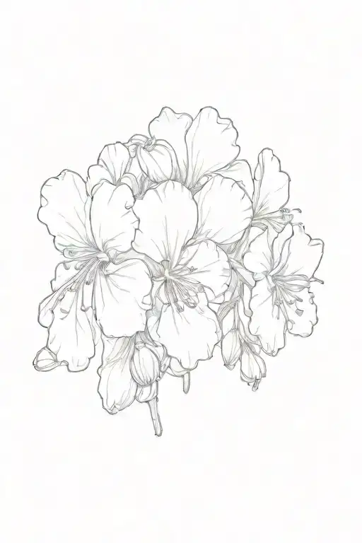 geranium flowers tattoo design idea