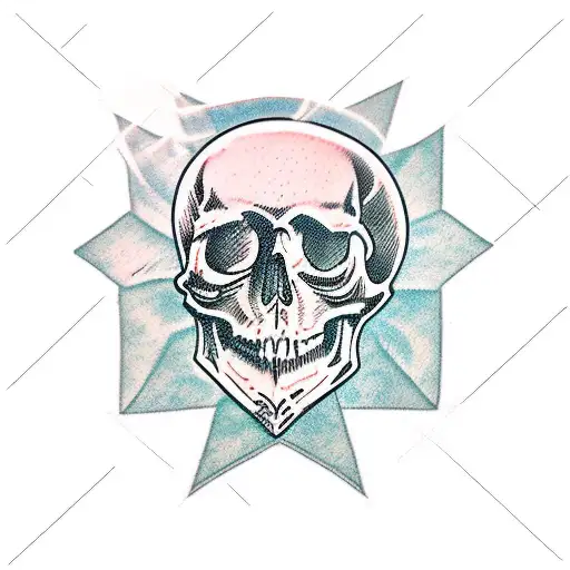 Skull with banner tattoo design idea