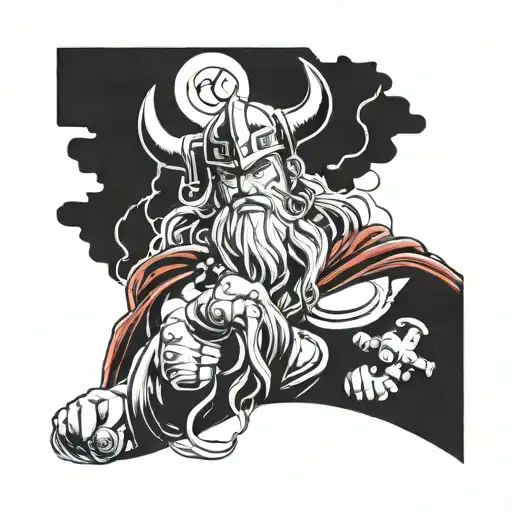 thor and god of war  tattoo design idea