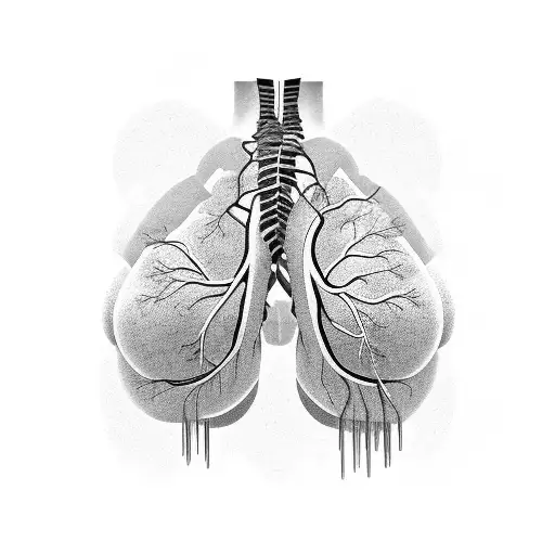 lungs that has the letters "Yh Wh" within the lung tattoo design idea