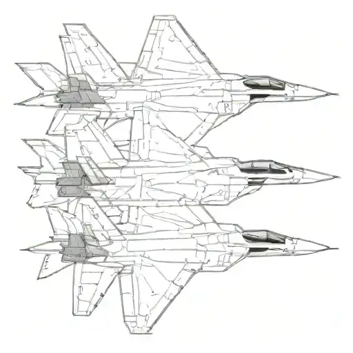 schematic tattoo of f22 raptor tattoo design idea
