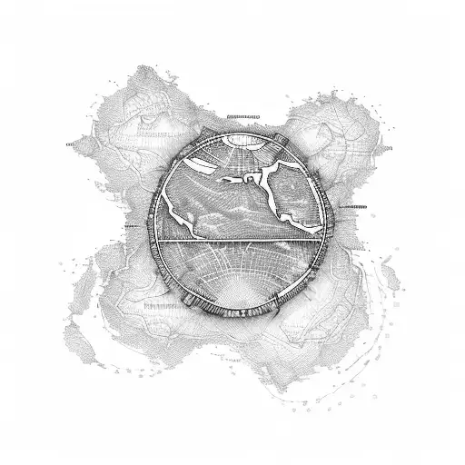 Map of the world with snowboard tracks marking all the places you've traveled tattoo design idea