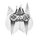 Video game controller with Harry Potter and drama symbols tattoo design idea