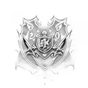 Video game controller with Harry Potter and drama symbols tattoo design idea