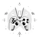 Video game controller with Harry Potter and drama symbols tattoo design idea