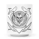 An iced coffee mug morphing into a tech n9ne logo, surrounded by pokemon inspired elements tattoo design idea