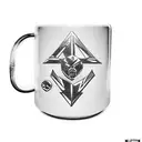 An iced coffee mug morphing into a tech n9ne logo, surrounded by pokemon inspired elements tattoo design idea